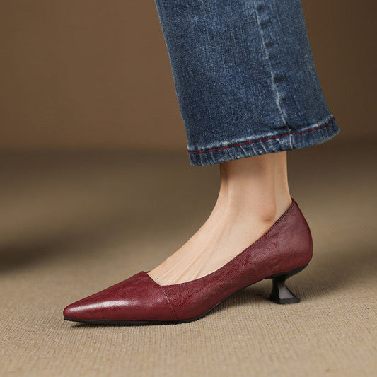 Selly Genuine Leather Heels