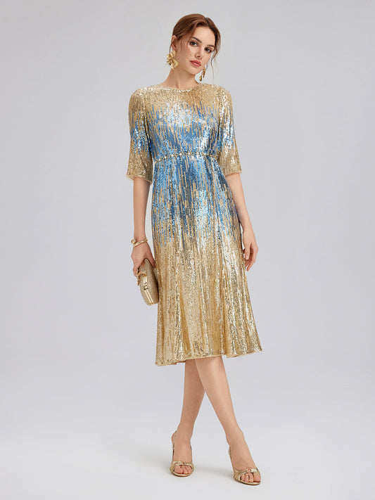 Soft Ombre Stretch Sequin Dress