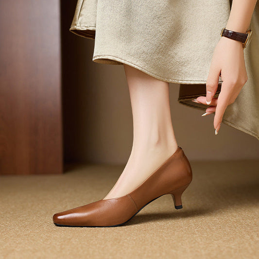 Elara Genuine Leather Heels