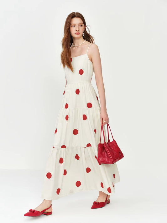 Red Polka Dot Maxi Dress