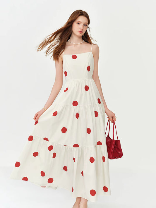 Red Polka Dot Maxi Dress