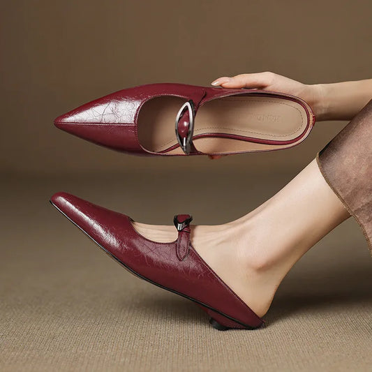 Wilda Genuine Leather Mules