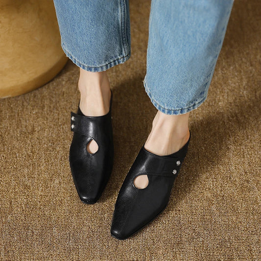 Agnit Genuine Leather Mules